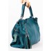 Женская сумка из натуральной кожи голубая